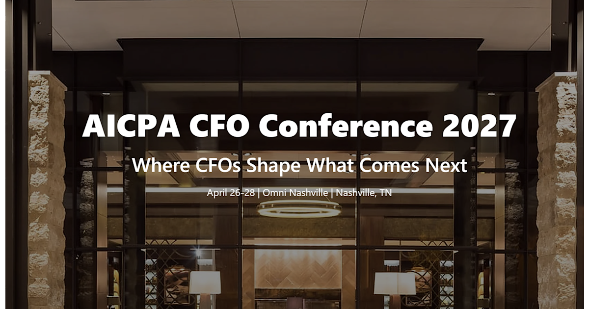 Official AICPA CFO Conference 2027 artwork — Nashville